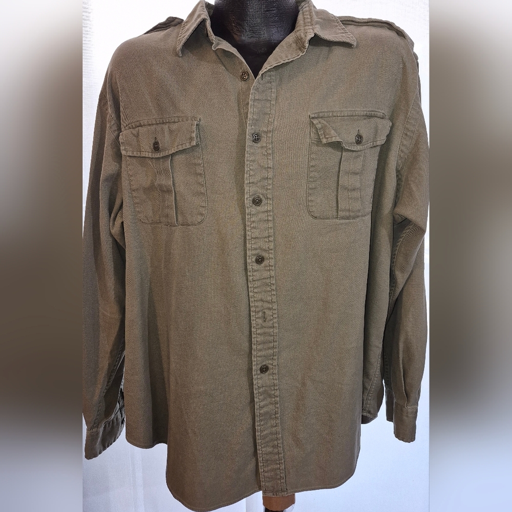 POLO Ralph Lauren 100% Cotton Jacquard Military Shirt Size XL